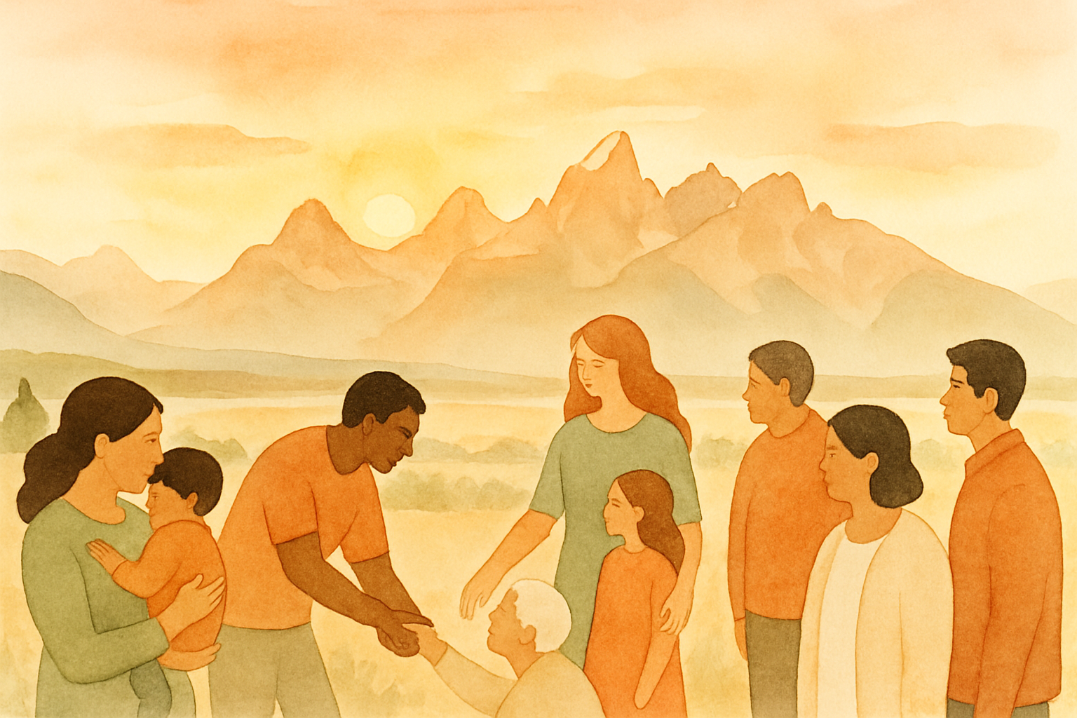 Community in Eastern Idaho with Grand Tetons sunrise